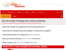 Tablet Screenshot of listaemailparamaladireta.com.br